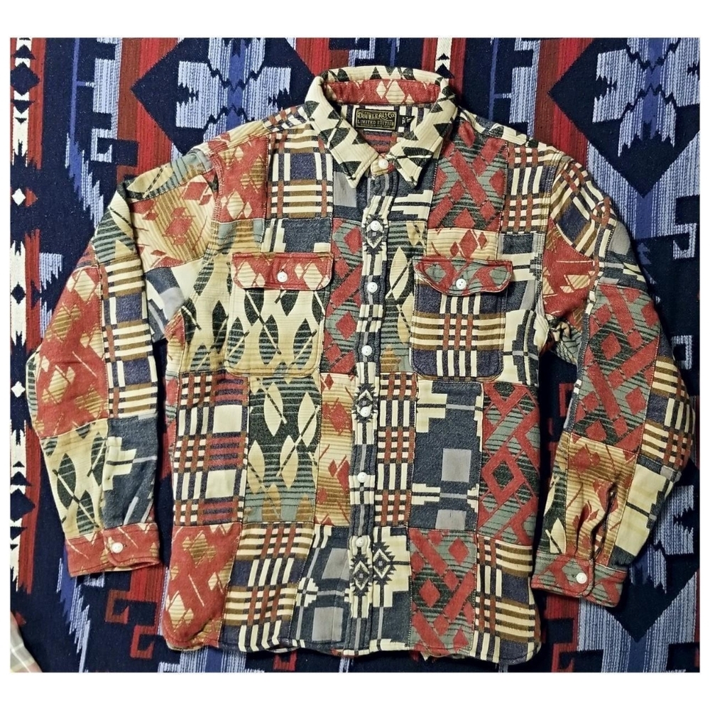 DOUBLE RL RALPH LAUREN RRL LIMITED EDITION PATCHWORK SHIRT- MEN'S SIZE XLARGE - Picture 2 of 8